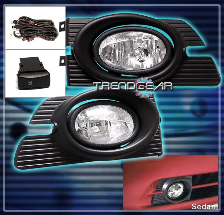 01 02 honda accord sedan 4dr jdm bumper driving clear fog lights lamp+oem switch