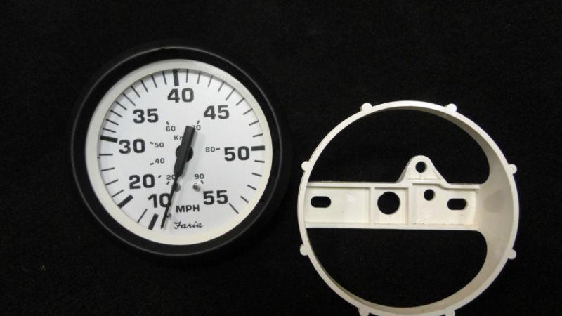 (fits 3.4" hole) speedometer gauge #32909 #se9473 faria euro whit style 55mph #3