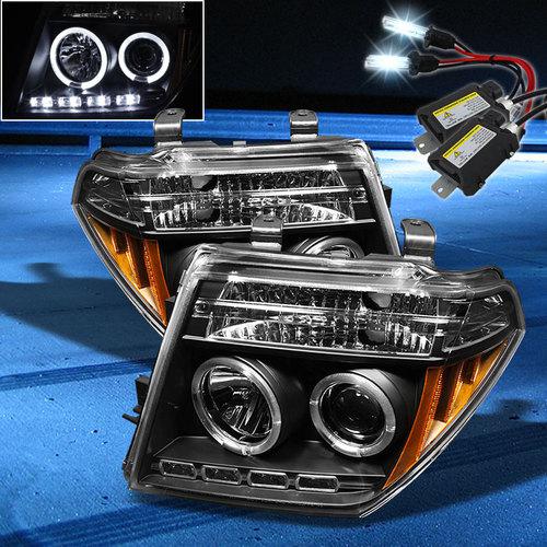 8000k slim xenon hid+05-08 frontier halo led projector headlights head lights