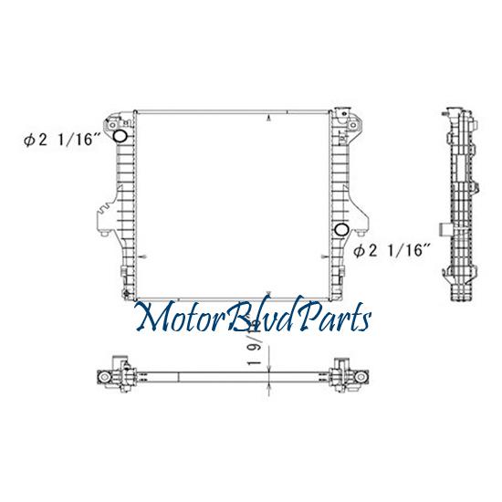 05 06 07 08 09 ram 2500/3500 5.9l/6.7l 359/408 cid diesel tyc cooling radiator