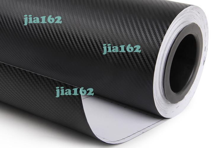 60"x24" air release textured 3d black carbon fibre vinyl wrap roll car sticker 