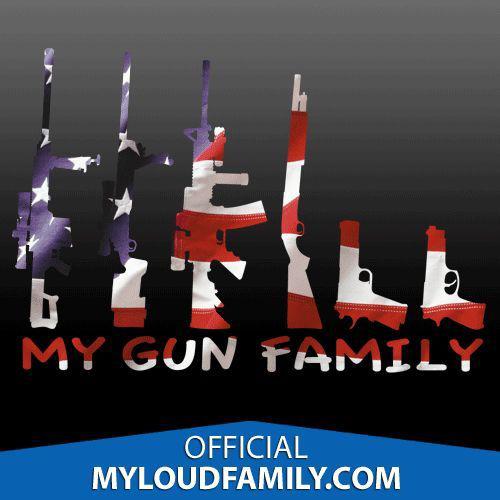 My gun family decal stickers us flag edition