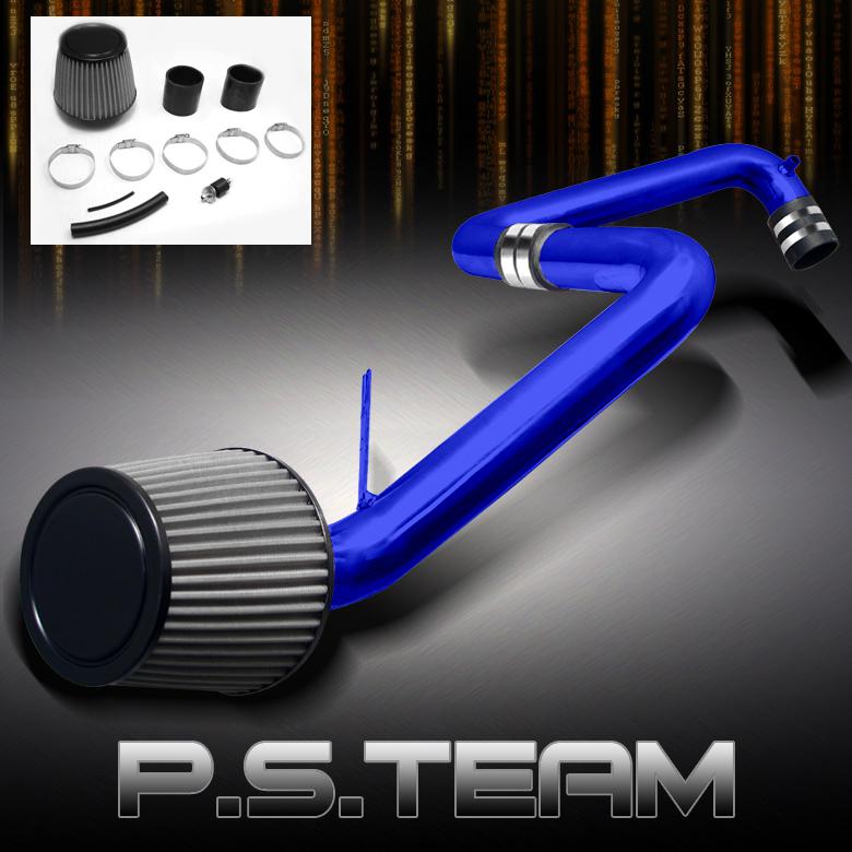 01-05 civic blue aluminum cold air intake+stainless washable mesh filter+clamps