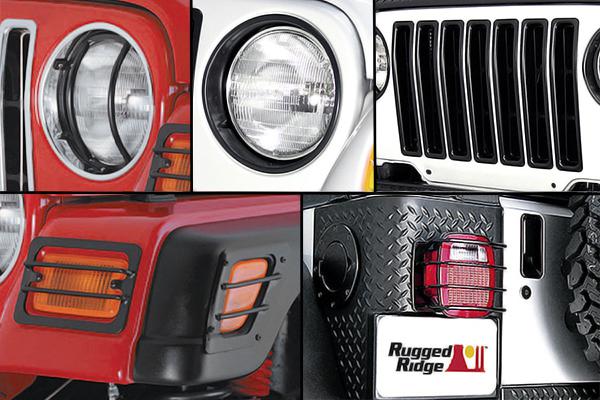 Rugged ridge 12495.03 - 97-06 jeep wrangler powdercoated light guard kit 17 pcs