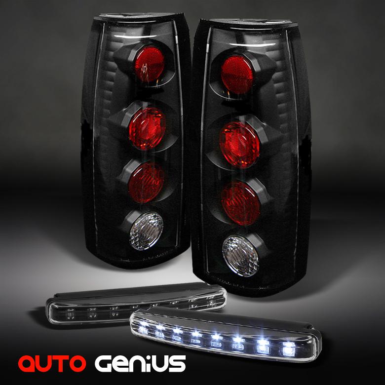 88-98 silverado yukon blazer tahoe c10 black tail lamps + daytime running lights