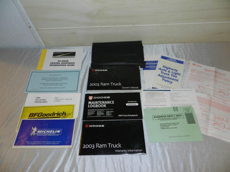 Dodge ram truck gas 2003 owner's owners manual w/ case 