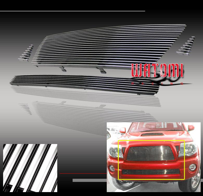 05-11 toyota tacoma pickup front upper+bummper billet grille grill insert combo