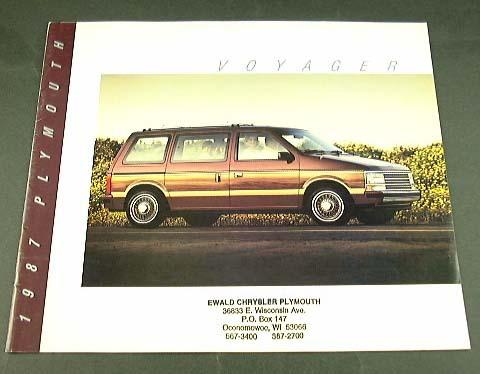 1987 87 plymouth voyager van brochure le grand se