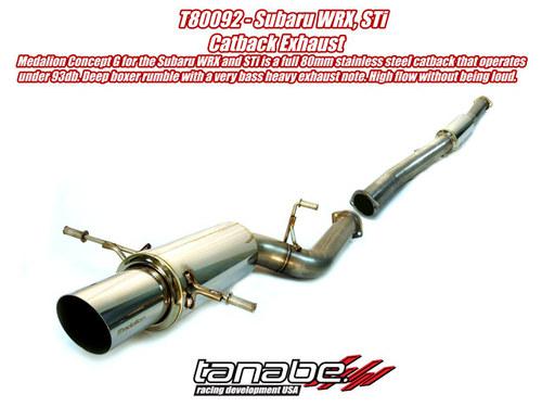 Tanabe concept g catback exhaust for 04-07 wrx sti t80092