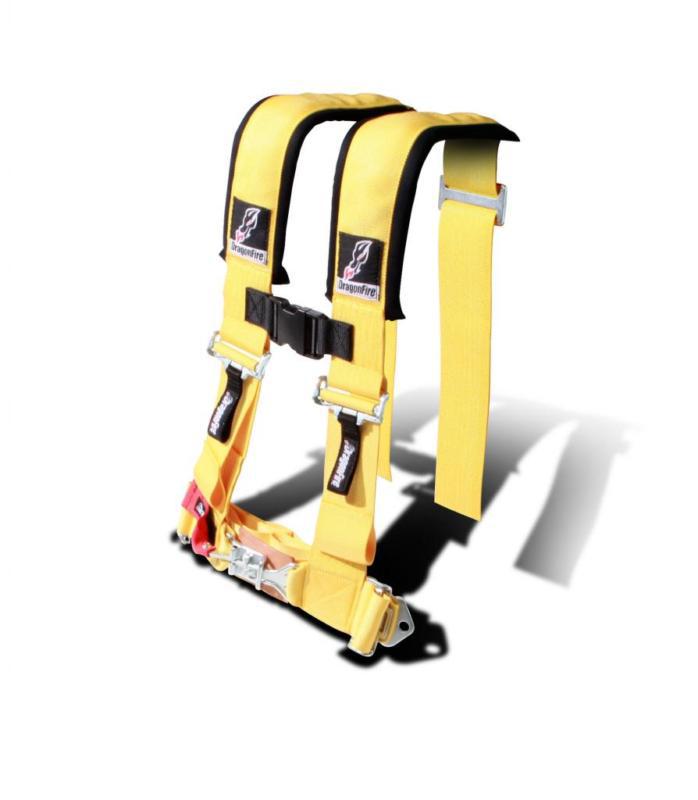 Polaris rzr xp 1000 1k dfr yellow 3"x3" sewn in harness 4 point safety harness