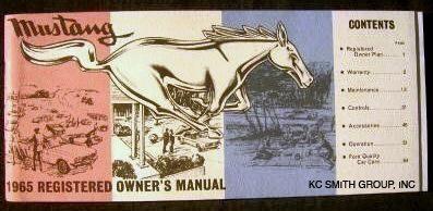 1965 mustang owners manual