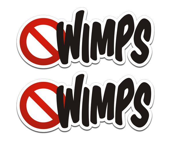 No wimps rock crawler decal set 4"x1.7" warning 4x4 off road truck sticker zu1