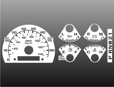 1992-1996 ford truck bronco no tach instrument cluster white face gauges 92-96