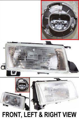 Clear lens new head lamp with bulbs right hand halogen rh passenger side car