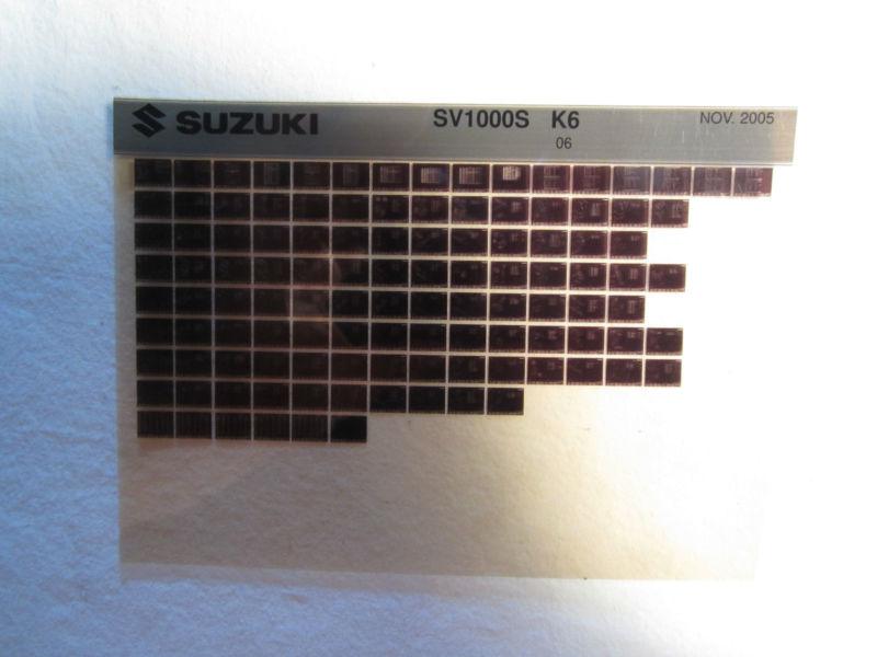 2006 suzuki motorcycle sv1000s k6 microfiche parts catalog sv 1000 s