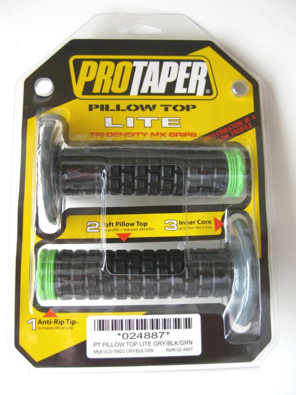 Pro taper protaper pillow top lite mx grips black / green kx kxf klx 125 250 450