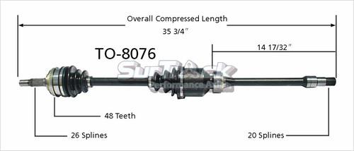 Surtrack perf axles to-8076 cv half-shaft assembly-new cv axle shaft