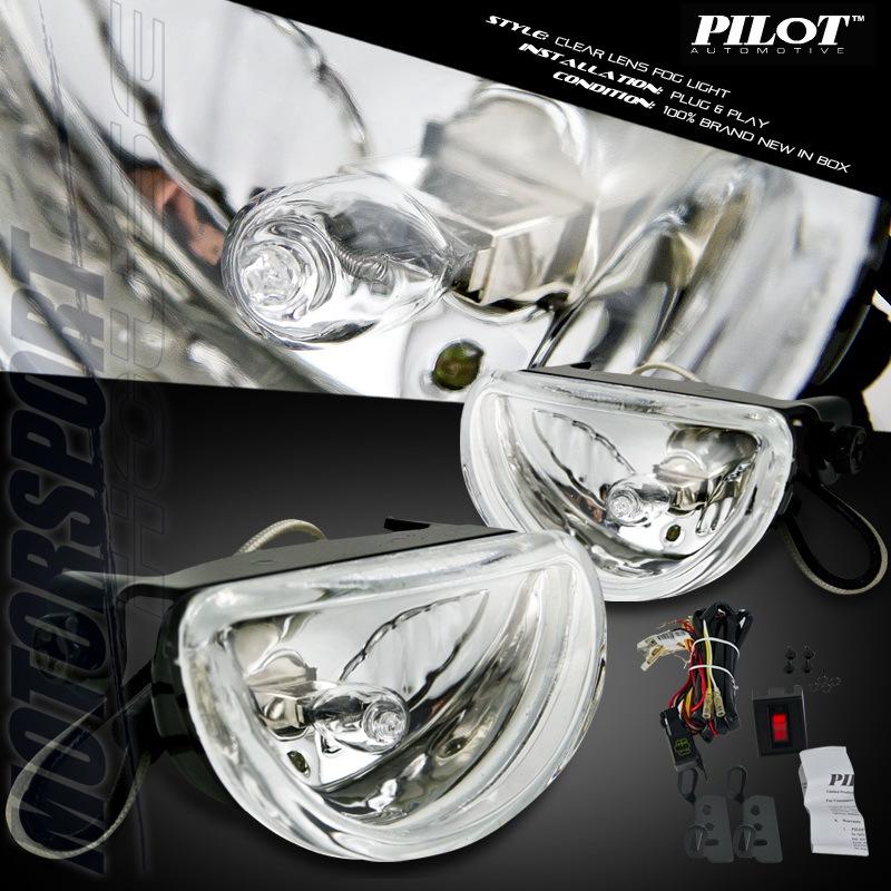 Brand new universal euro clear lens fog lights lamps chrome assembly l+r pilot 