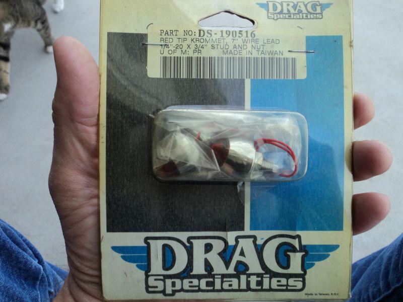 Drag specialties ds-190516 red tip krommets (pair) chopper, bobber, cafe racer