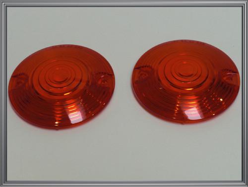 2 red turn signal lenses for harley touring & softail running light blinkers 