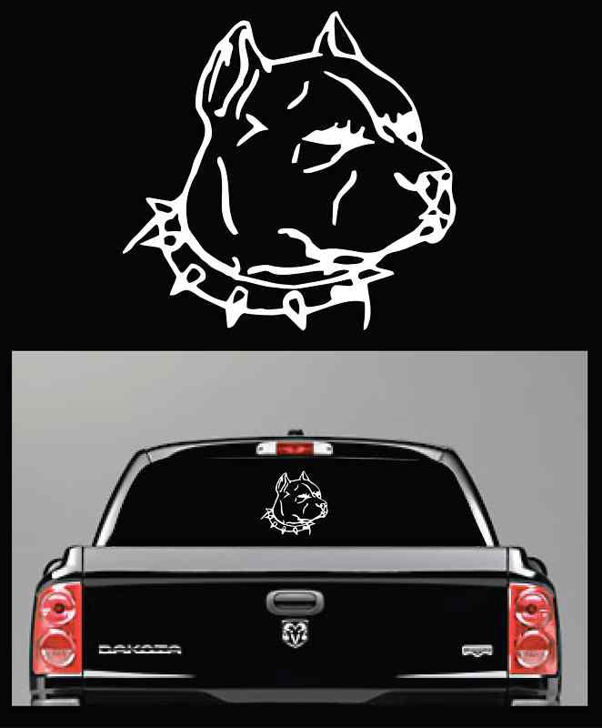 Pitbull truck car decal window decals sticker large 12" tall dog pets 