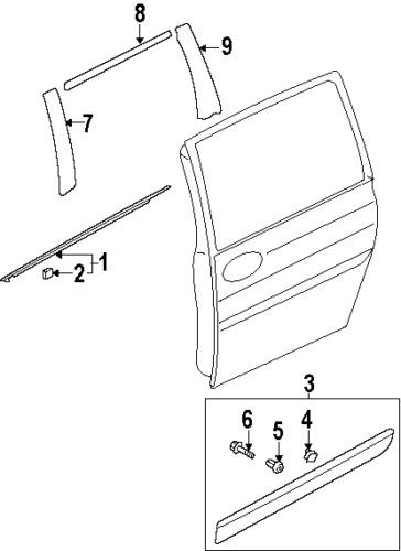 Kia 877214d100 genuine oem factory original body side mldg