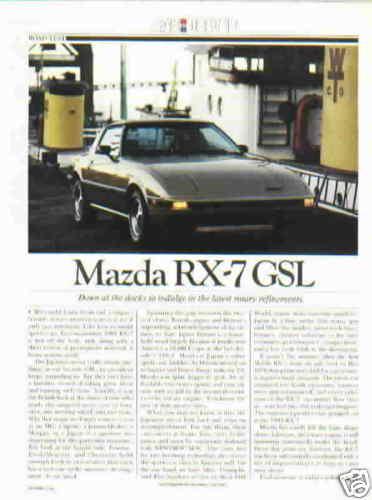 1981 mazda rx7 ***original vintage article / road test