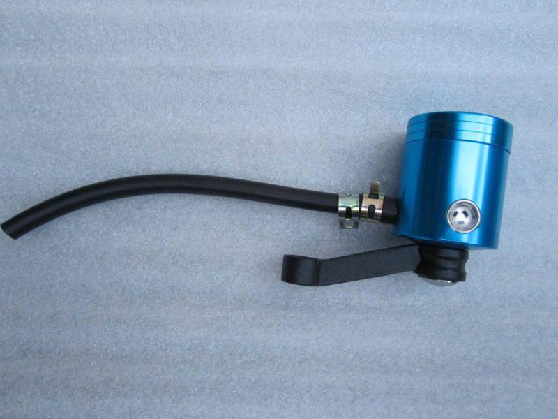 Blue universal motorcycle front brake clutch tank cylinder fluid oil reservoir