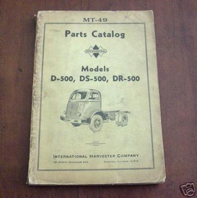 International d-500 ds dr truck 1941 parts manual