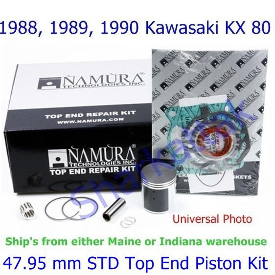 1988 1989 1990 kawasaki kx 80 namura 47.95 mm std top end piston kit 