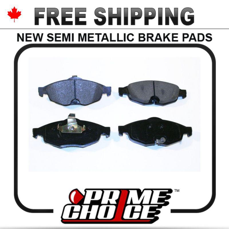 New premium complete set of front metallic disc brake pads with shims