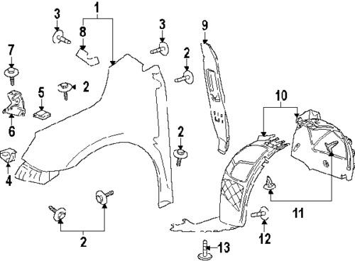 Buick 11589292 genuine oem factory original fender liner retainer