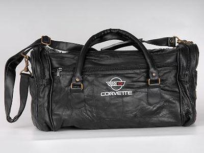 Corvette c4 black lambskin leather road trip bag - new!