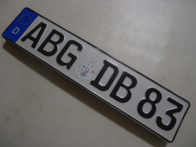 German bmw euro plate # abg db 83 german license plate used 