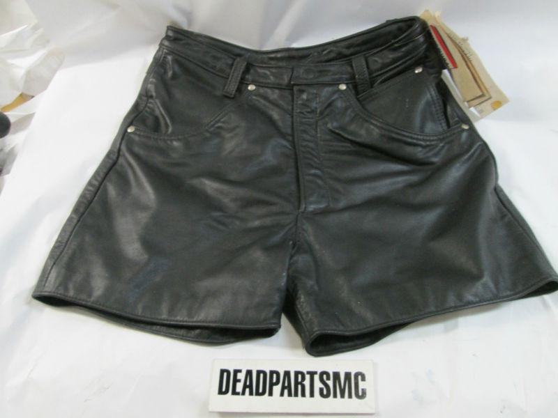 Lady size 10 black leather shorts protech