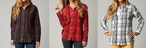 Fox racing womens shadow plaid long sleeve woven shirt 2013