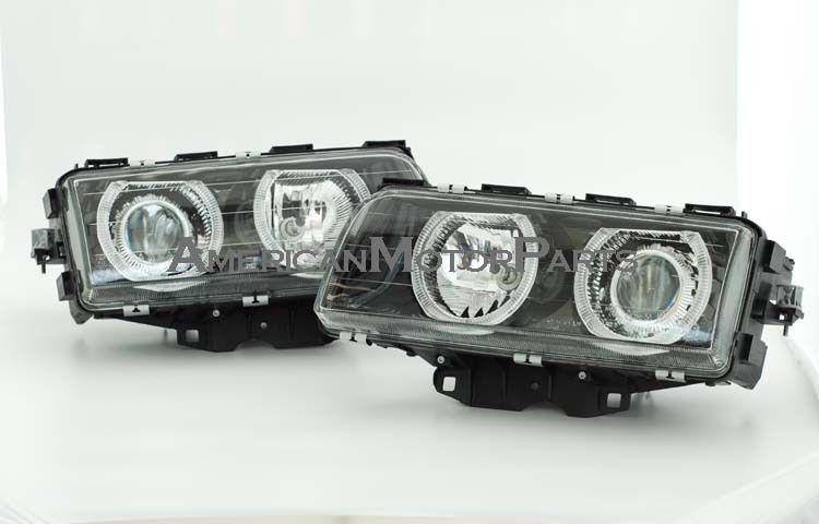 Depo pair euro black projector halo headlights w/ hid type 95-98 bmw 7-series