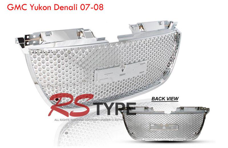 2007-2008 gmc yukon/yukon denali mesh grill bentley style chrome