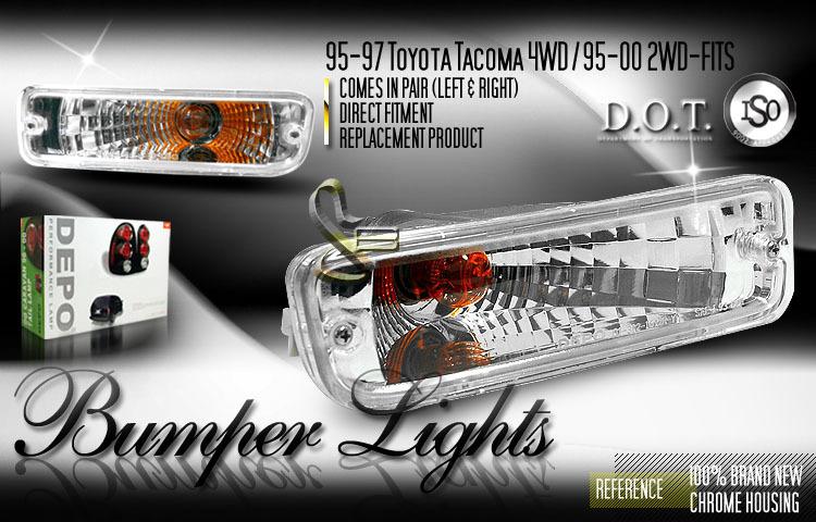 Depo pair euro style chrome front turn signal bumper light 2wd/4wd toyota tacoma