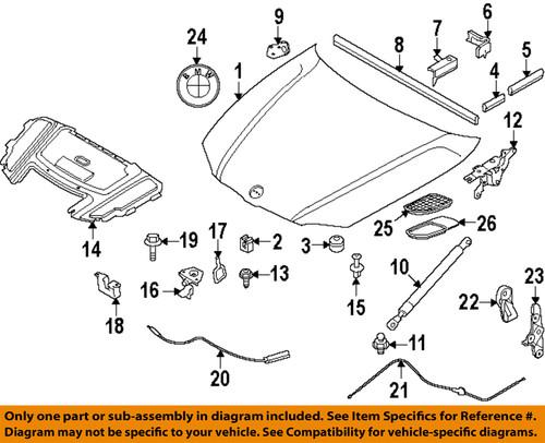 Bmw oem 51237184432 hood release cable-release cable