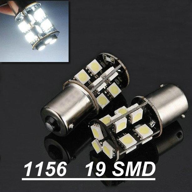 2x white 1156 ba15s 5050 smd 19 smd led canbus car tail turn back up light bulb