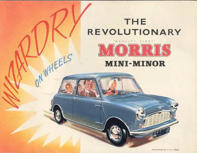 1960 morris mini-minor huge original color brochure mint