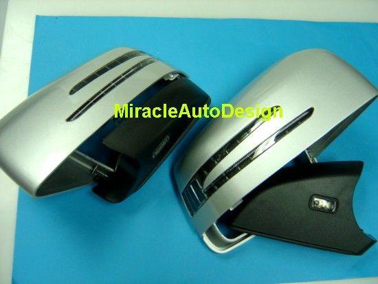 Arrow led silver door mirror covers 2012-on mercedes benz w166 ml, x166 gl-class