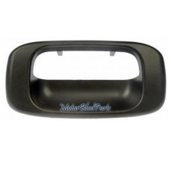 99-07 sierra silverado rear tailgate handle bezel texture black