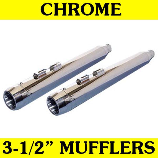 Chrome 3.5" exhaust mufflers for 1995-2012 harley touring street electra glides
