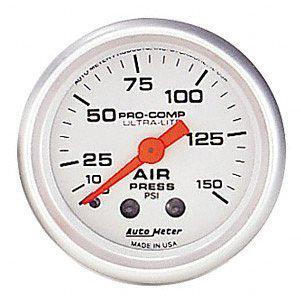 Auto meter 4320 ultra-lite 2-1/16in 0-150psi mechanical air pressure gauge