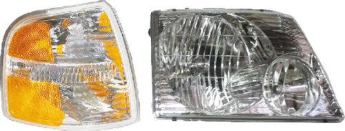 New explorer right rh passenger side front headlight & marker turn light combo 