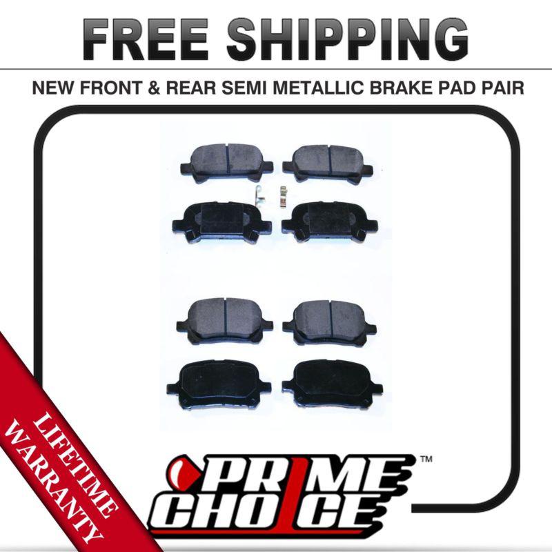 Complete set of front and rear premium brake pads with lifetime warranty