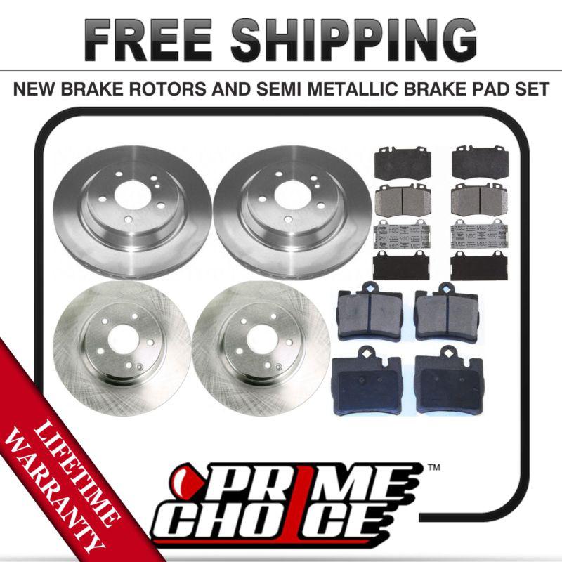 Front + rear kit (4) brake rotors & (8) brake pads with lifetime warranty