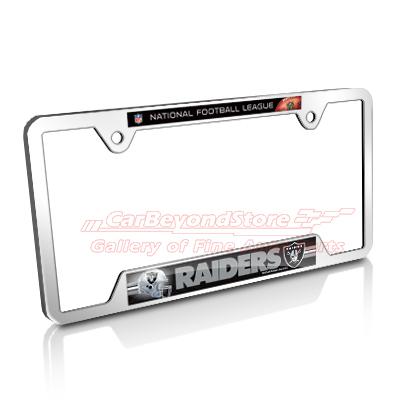 Nfl oakland raiders chrome metal license plate frame + free gift, licensed